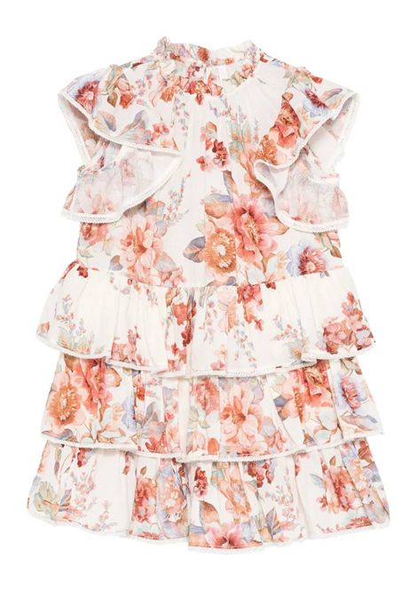 Abito con stampa ZIMMERMANN KIDS | 9491DRS261IVORY FLORAL MULTI